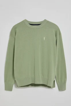 Polo Club Pulls*Pull en maille à col ras du cou et logo brodé Rigby Go Vert jade
