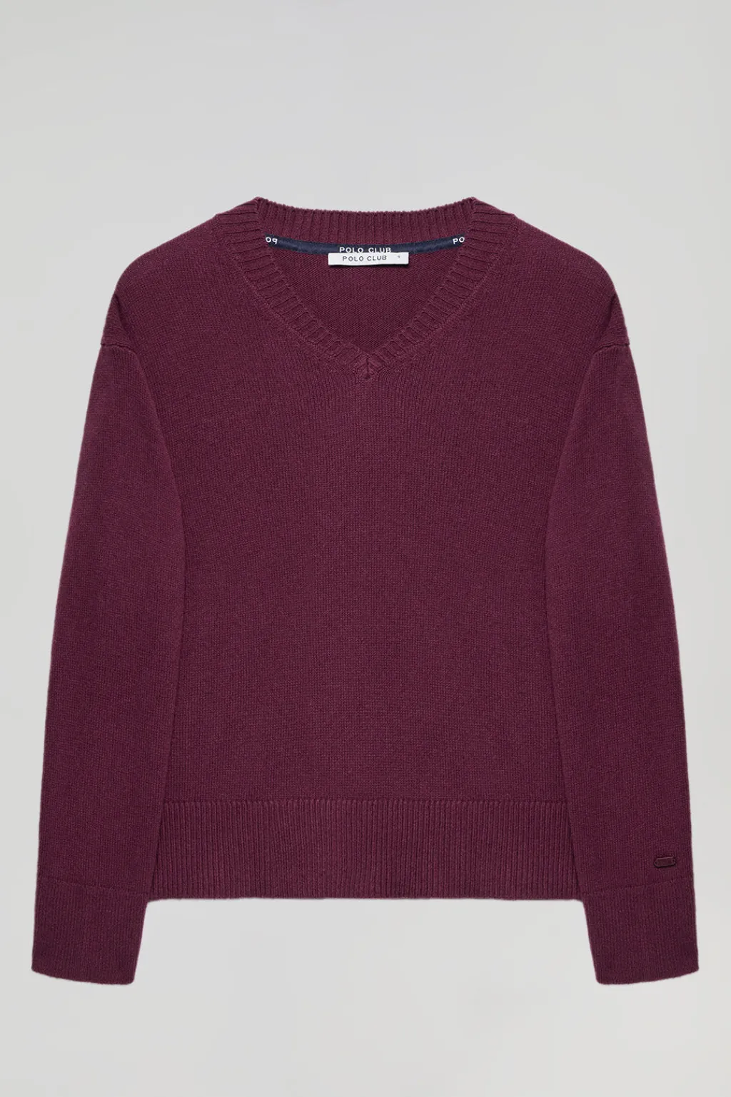 Polo Club Pulls*Pull en maille avec col en V et détail Grenat