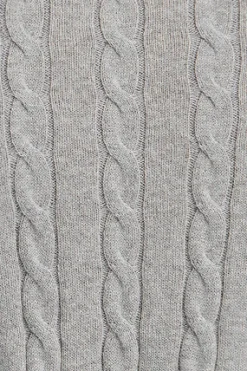 Polo Club Pulls*Pull en maille tressée en laine mélangée avec broderie Rigby Go Gris Chiné