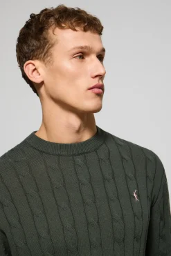 Polo Club Pulls*Pull en maille tressée à col ras du cou et logo Rigby Go Gris Pierre