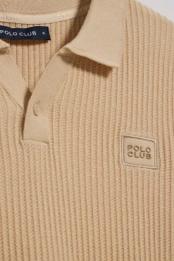 Polo Club Pulls|Polos*Pull Jimin couleur avec logo sur la poitrine Ivoire