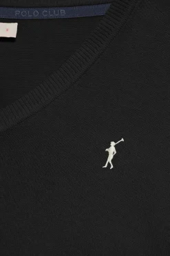 Polo Club Pulls*Pull en maille à col en V et logo brodé Rigby Go Noir