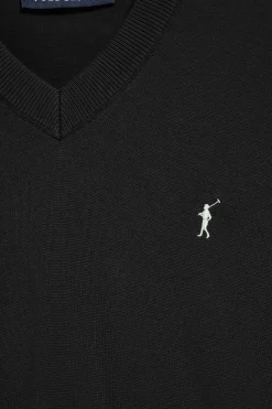 Polo Club Pulls*Pull en maille à col en V et broderie Rigby Go Noir