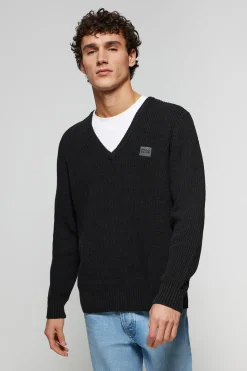 Polo Club Pulls*Pull en maille en jauge 9 avec détail Noir
