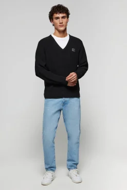 Polo Club Pulls*Pull en maille en jauge 9 avec détail Noir