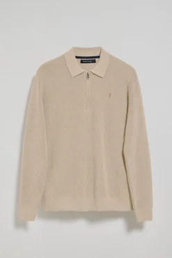 Polo Club Pulls*Pull Pol à col polo zippé et détail Rigby go Beige