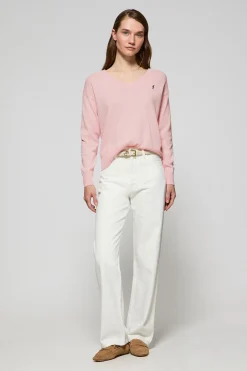 Polo Club Pulls*Pull en maille à col en V et logo brodé Rigby Go Rose
