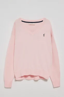 Polo Club Pulls*Pull en maille à col en V et logo brodé Rigby Go Rose