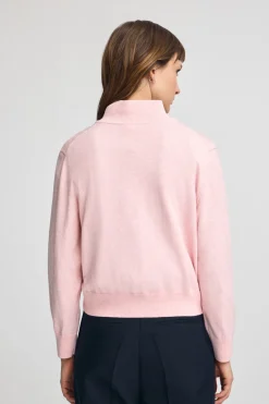 Polo Club Pulls*Pull Rrose chiné en laine mélangée à fermeture éclair partielle et broderie Rigby Go Forcer Le Rose