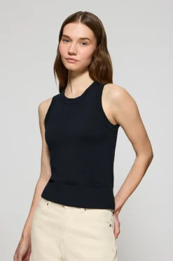 Polo Club Pulls*Pull sans manches avec bouton nacré Bleu Marine