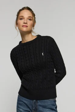 Polo Club Pulls*Pull tressé avec logo brodé Rigby Go Noir