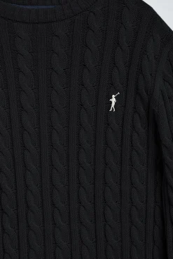 Polo Club Pulls*Pull tressé avec logo brodé Rigby Go Noir