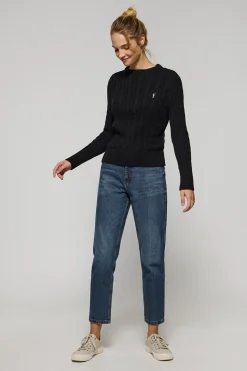 Polo Club Pulls*Pull tressé avec logo brodé Rigby Go Noir