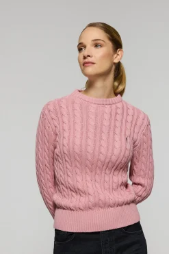 Polo Club Pulls*Pull tressé vin avec logo brodé Rigby Go Rose