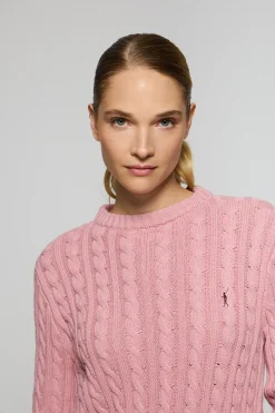 Polo Club Pulls*Pull tressé vin avec logo brodé Rigby Go Rose