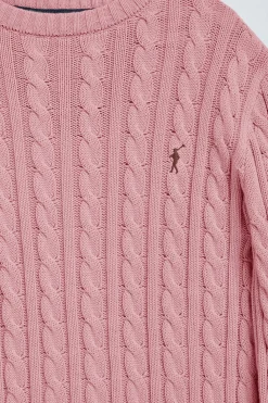 Polo Club Pulls*Pull tressé vin avec logo brodé Rigby Go Rose