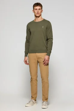 Polo Club Pulls*Pull vert clair en maille à col ras du cou et broderie Rigby Go Vert sauge