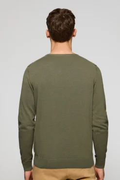 Polo Club Pulls*Pull vert clair en maille à col ras du cou et broderie Rigby Go Vert sauge