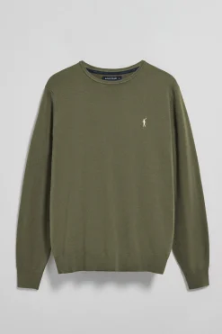 Polo Club Pulls*Pull vert clair en maille à col ras du cou et broderie Rigby Go Vert sauge