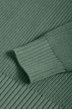 Polo Club Pulls*Pull vert en maille en jauge 9 avec détail Vert forêt foncé