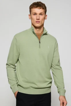 Polo Club Pulls*Pull zippé et Rigby Go brodé Vert jade