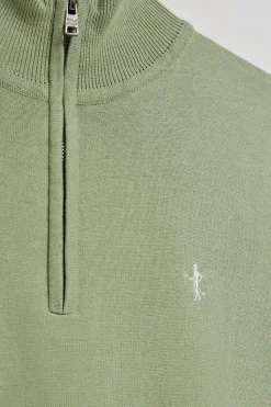 Polo Club Pulls*Pull zippé et Rigby Go brodé Vert jade