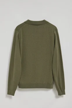 Polo Club Pulls|Polos*Pull Martin à col polo en V et détail Vert militaire