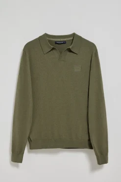 Polo Club Pulls|Polos*Pull Martin à col polo en V et détail Vert militaire