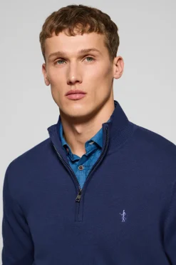 Polo Club Pulls*Pull violet bleuté zippé et Rigby Go brodé Bleu Violet