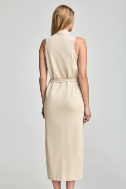 Polo Club Robes*Robe sans manches, boutonnée, avec monogramme brodé Beige
