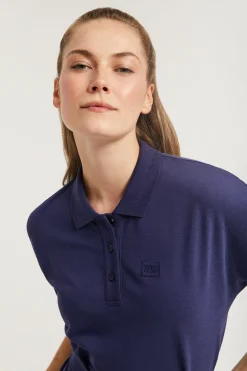 Polo Club Robes*Robe bleu e à manches chauve-souris et logo brodé ton sur ton Marin