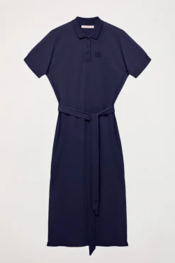 Polo Club Robes*Robe bleu e à manches chauve-souris et logo brodé ton sur ton Marin