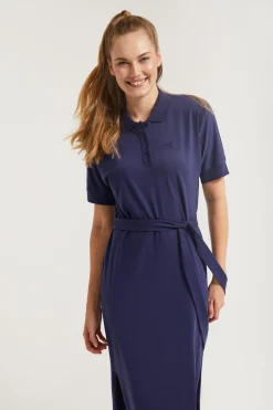 Polo Club Robes*Robe bleu e à manches chauve-souris et logo brodé ton sur ton Marin