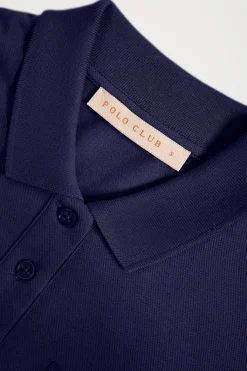 Polo Club Robes*Robe bleu e à manches chauve-souris et logo brodé ton sur ton Marin