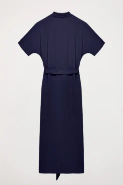 Polo Club Robes*Robe bleu e à manches chauve-souris et logo brodé ton sur ton Marin