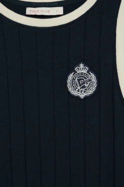 Polo Club Robes*Robe côtelée avec écusson nautique Bleu Marine