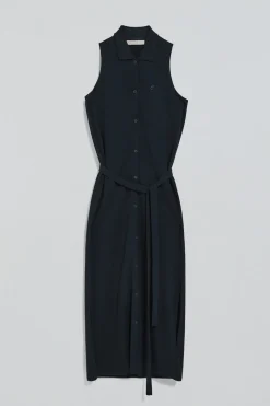 Polo Club Robes*Robe sans manches, boutonnée, avec monogramme brodé Bleu Marine