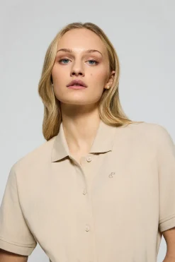 Polo Club Robes*Robe boutonnée avec broderie PC Beige