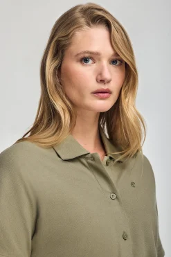 Polo Club Robes*Robe boutonnée verte avec broderie PC Vert sauge