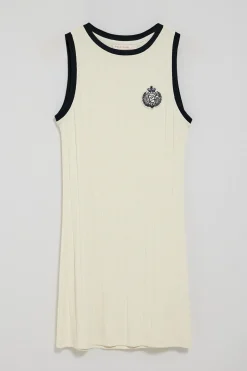 Polo Club Robes*Robe couleur crème côtelée avec écusson nautique Beige