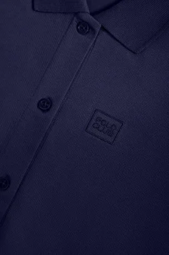 Polo Club Robes*Robe midi bleu e à logo brodé ton sur ton Marin
