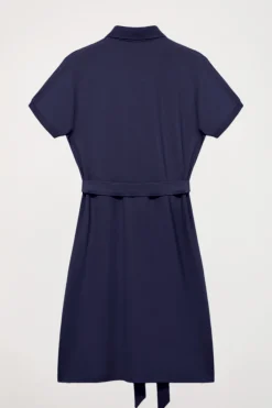 Polo Club Robes*Robe midi bleu e à logo brodé ton sur ton Marin