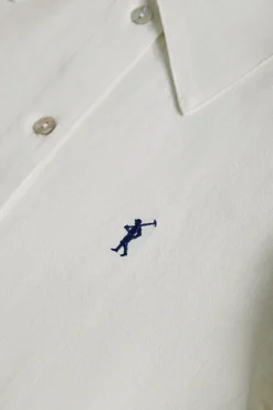 Polo Club Robes*Robe midi en lin he avec un détail brodé Rigby Go Blanc