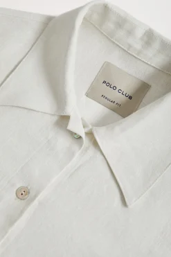 Polo Club Robes*Robe midi en lin he avec un détail brodé Blanc