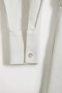 Polo Club Robes*Robe midi en lin he avec un détail brodé Blanc