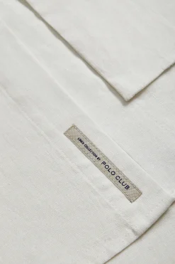 Polo Club Robes*Robe midi en lin he avec un détail brodé Blanc