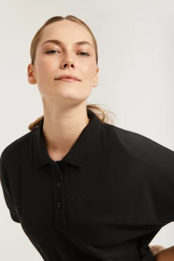 Polo Club Robes*Robe e à manches chauve-souris et logo brodé ton sur ton Noir