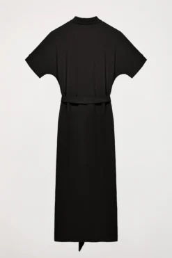 Polo Club Robes*Robe e à manches chauve-souris et logo brodé ton sur ton Noir
