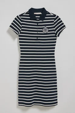 Polo Club Robes*Robe polo à col rayé avec écusson nautique Bleu Marine