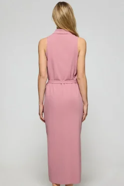 Polo Club Robes*Robe sans manches, boutonnée, avec monogramme brodé Rose poudré